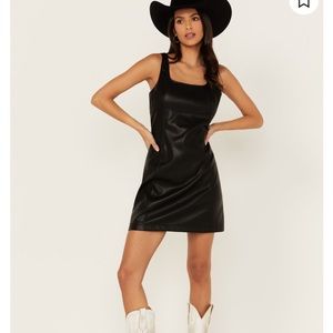 Rock & Roll Denim Black Leather Dress